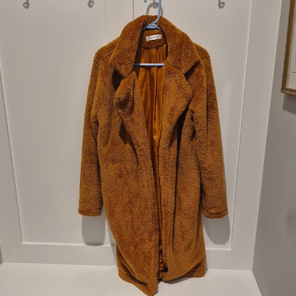 Tan Teddy Coat | Large - Picture 3 of 7